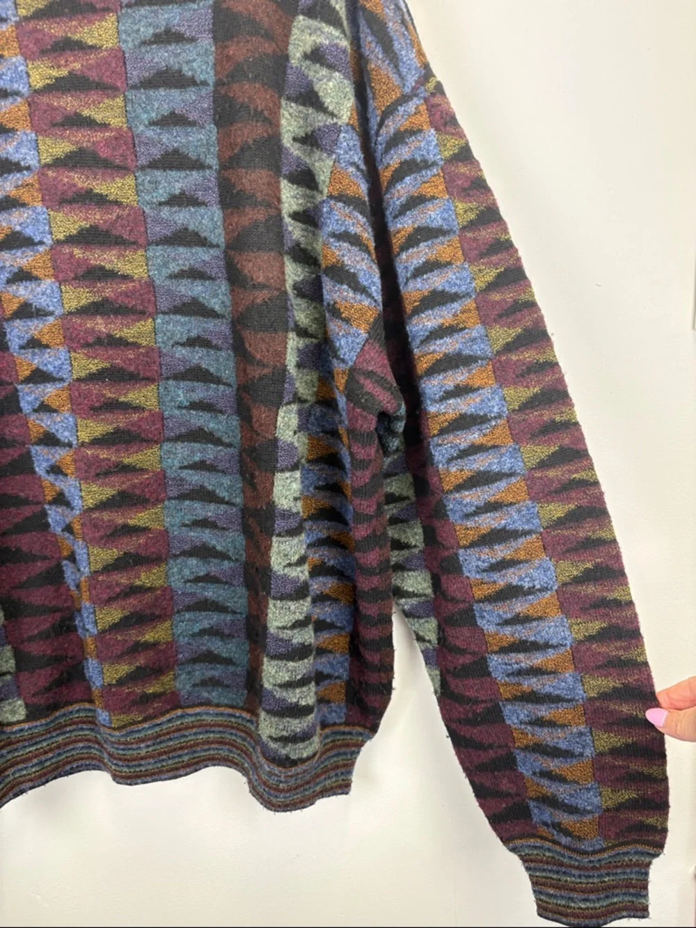 🔥 Vintage 90’s Jhane Barnes Geometric Knit Sweater Men’s Large 🔥